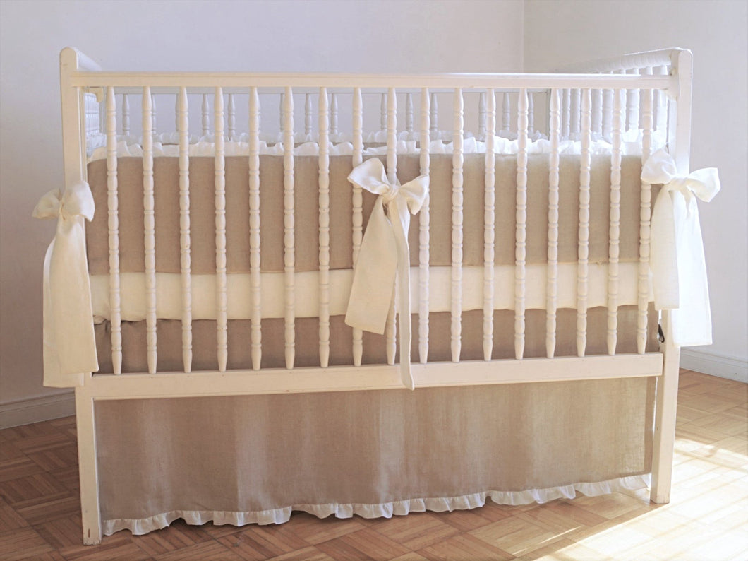 Linen Crib Bedding Set -  Nursery bedding - Moods The Linen Store