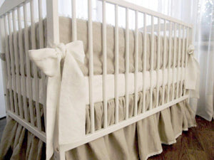 Linen Crib Bedding Set - Gender Neutral Nursery - Moods The Linen Store