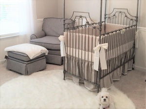 Linen Crib Bedding Set - Gender Neutral Nursery - Moods The Linen Store