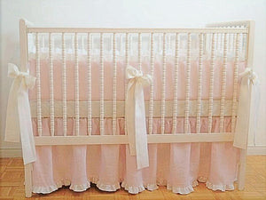 Linen Crib Bedding Set - Girl Nursery - Moods The Linen Store