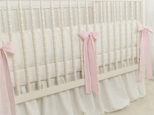 Linen Crib Bedding Set - Girl Nursery - Moods The Linen Store