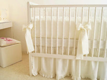 Linen Crib Bedding Set - Ivory Linen - Moods The Linen Store