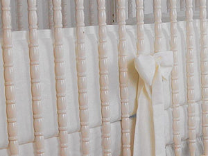 White Linen Crib Bedding Set - Moods The Linen Store