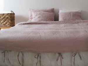 Dusty Pink  Linen Duvet Cover - with ties