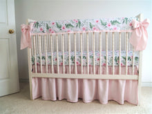Crib Rail Cover - Floral, Girl crib bedding - Moods The Linen Store