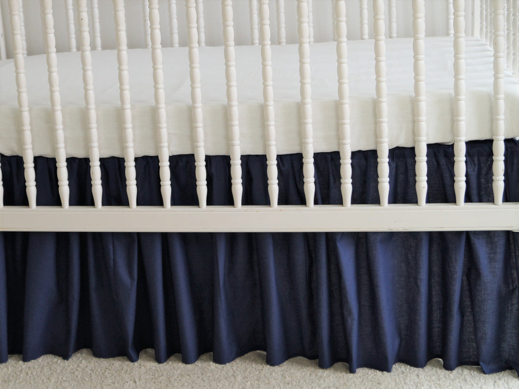 Crib Skirt - gender neutral crib bedding - Moods The Linen Store