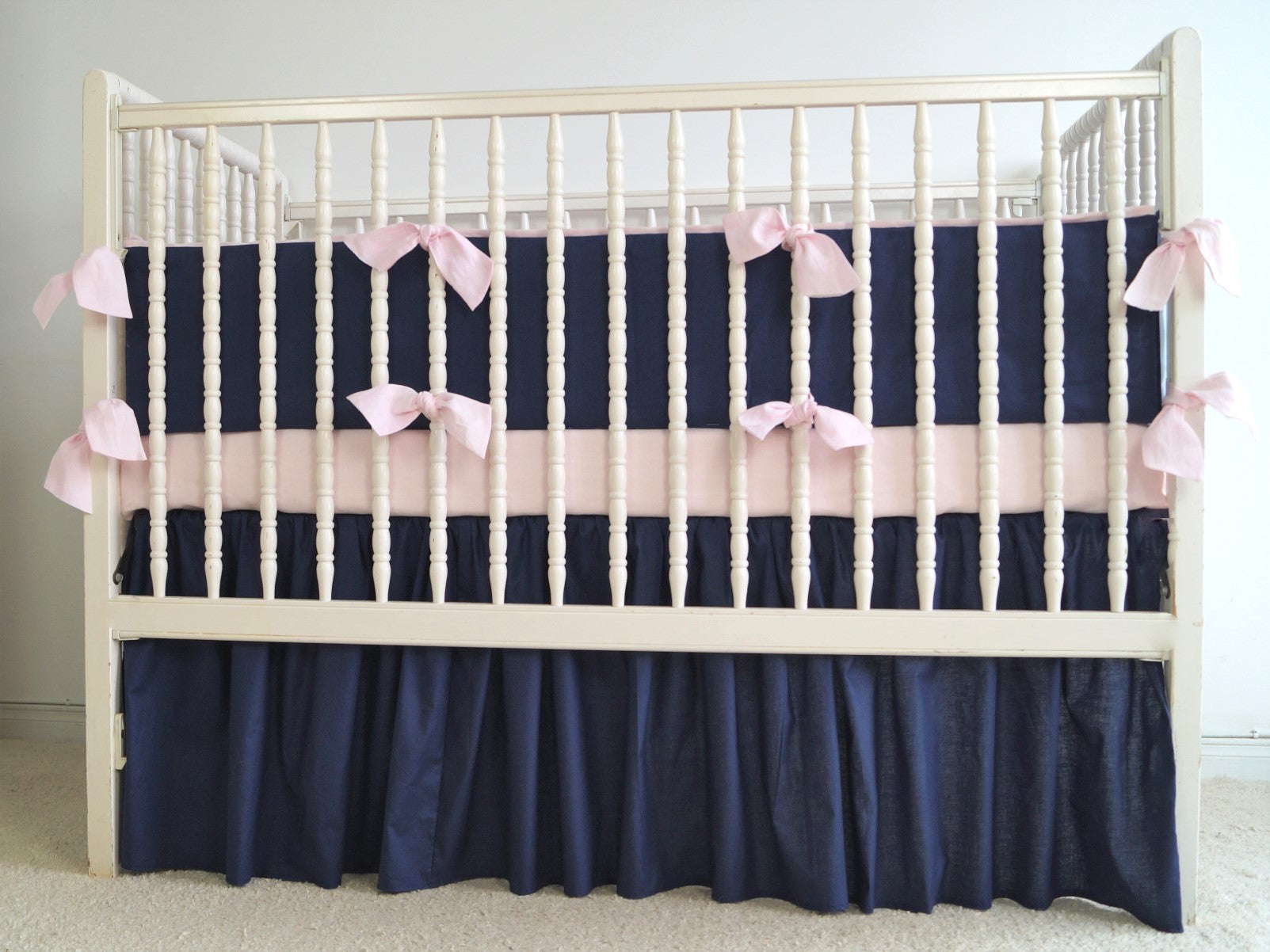 Linen Crib Bedding Set Navy girl bedding MOODS The Linen
