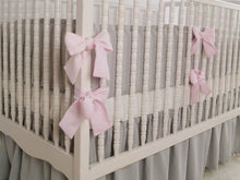 Gray Linen Crib Bedding Set - girl crib bedding - Moods The Linen Store