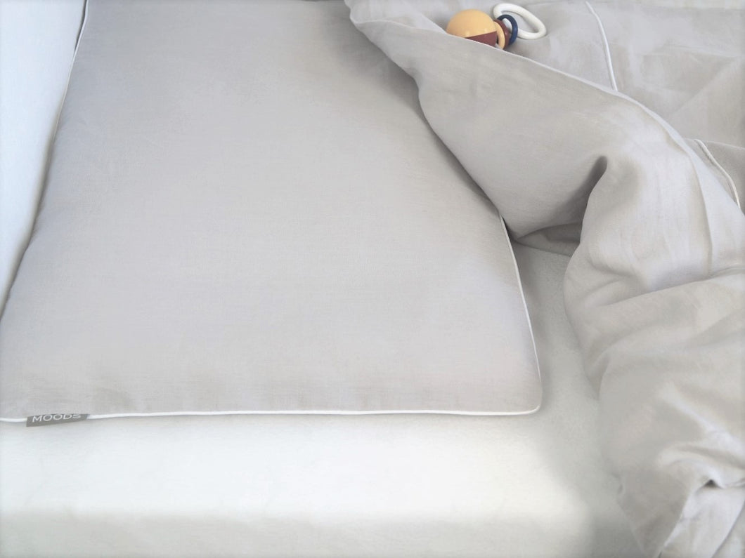 Linen Baby Bedding -unisex baby bedding, gray bedding