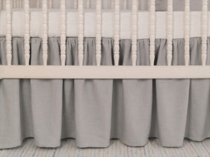 Crib Skirt - gender neutral crib bedding - Moods The Linen Store