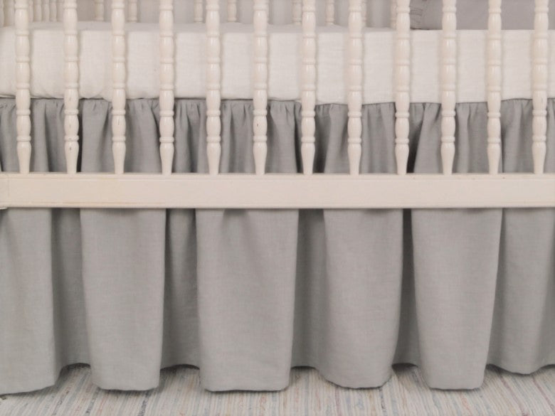 Crib Skirt - gender neutral crib bedding - Moods The Linen Store