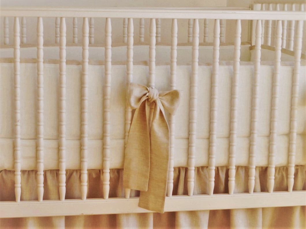 Linen Crib Bumper - Gender Neutral Nursery