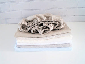 Linen fitted sheet - natural