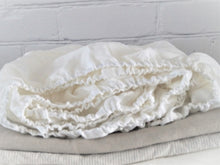 Linen fitted sheet - pure white