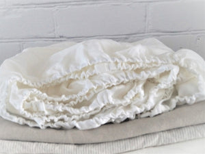 Linen fitted sheet - light gray