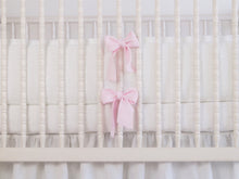 White Linen Crib Bedding Set ; Girl crib bedding