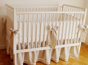 Linen Crib Bedding Set - Gender Neutral Nursery - Moods The Linen Store