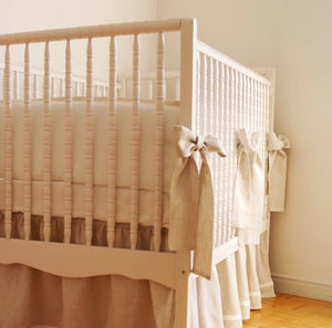 Linen Crib Bedding Set - Gender Neutral Nursery - Moods The Linen Store