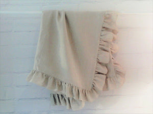 Ruffled Linen Blanket  -  pure linen summer blanket MOODS - Moods The Linen Store