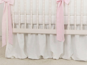 Linen Crib Skirt - white crib bedding