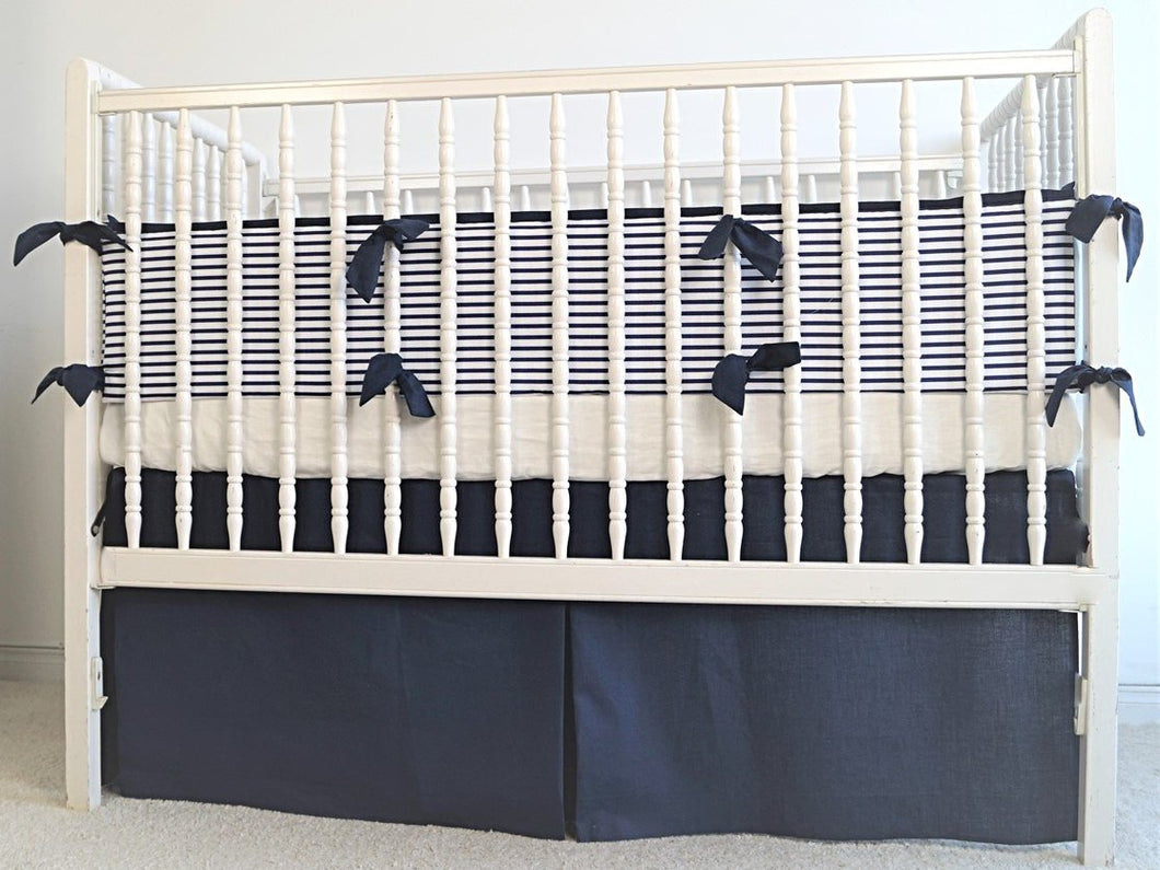 Nautical  Crib Bedding Set  - Navy crib bedding - Moods The Linen Store
