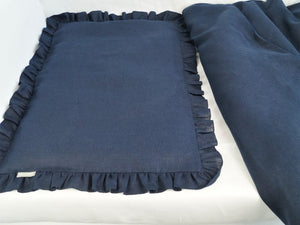 Linen Baby Bedding - navy crib bedding, duvet cover and pillowcase