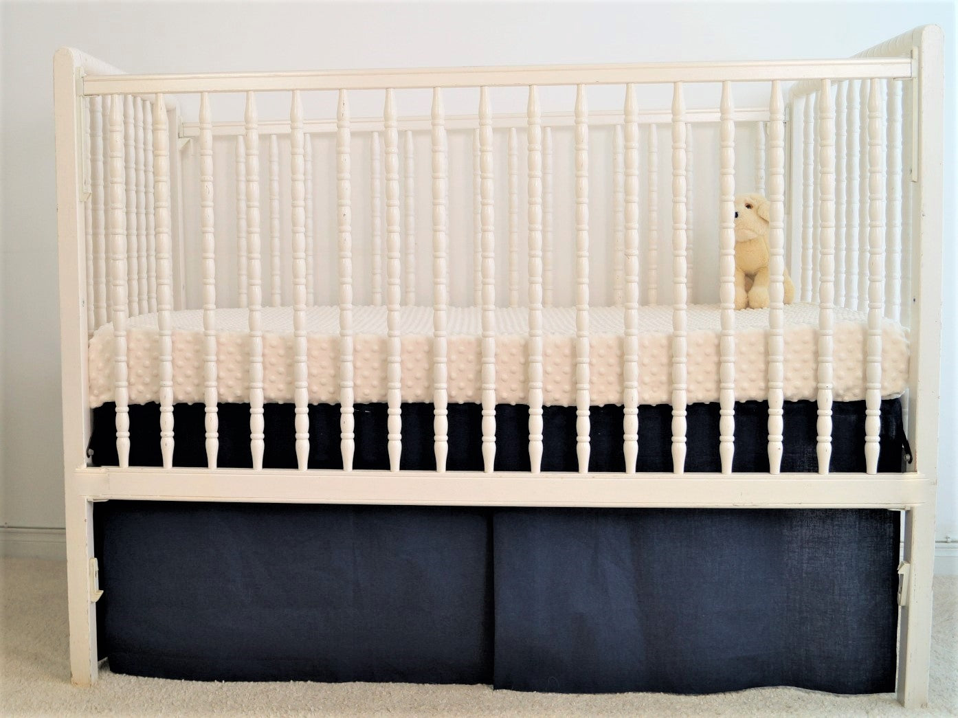 Navy crib skirt shop