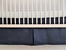 Linen Crib Bedding Set  - Navy blue boy crib bedding - Moods The Linen Store