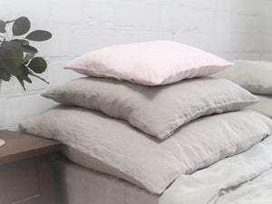 Light Gray Linen Pillowcase - Moods The Linen Store