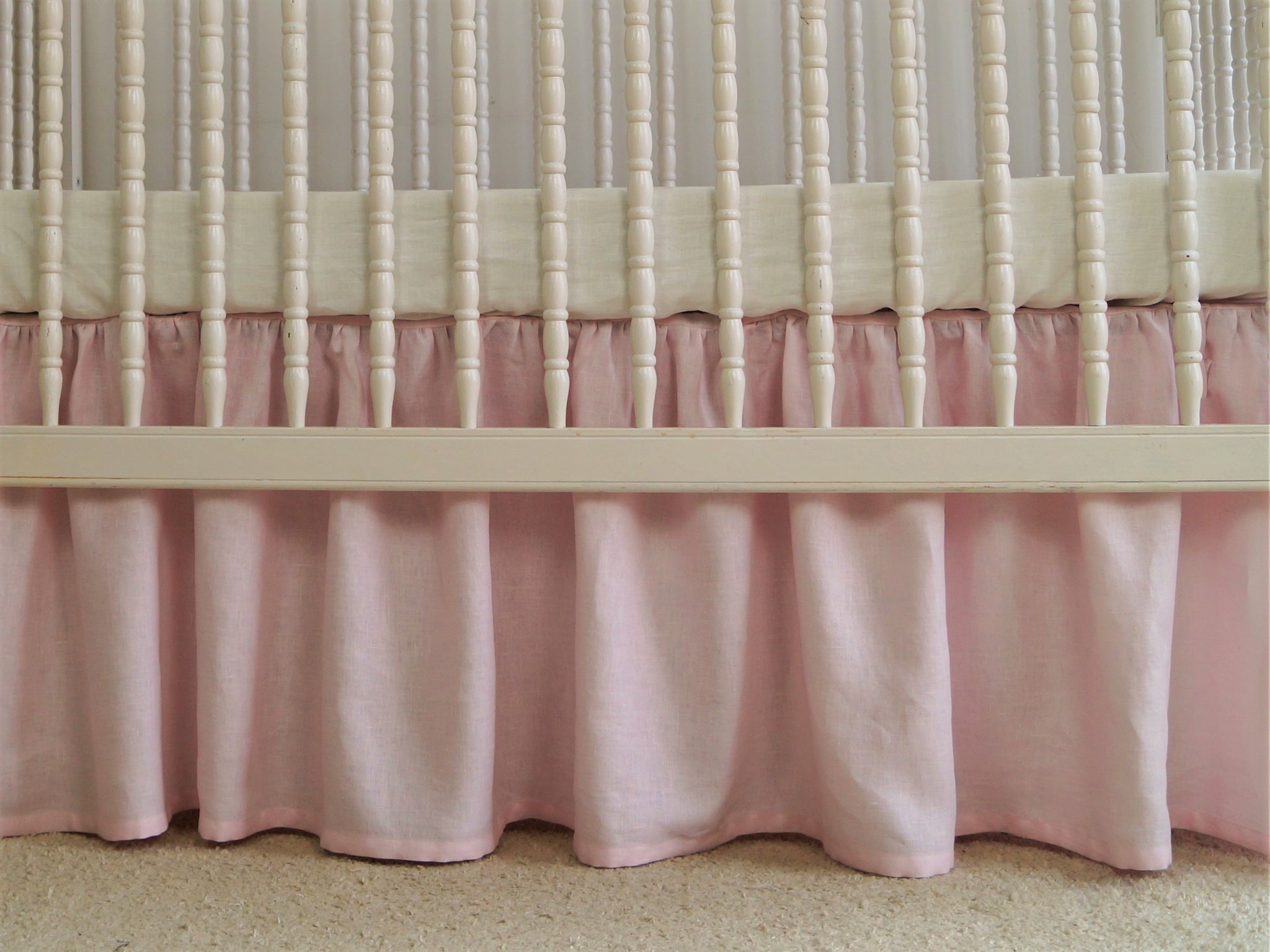 Crib skirt pink sales