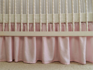 Pink Linen Crib Bedding Set -  girl bedding - Moods The Linen Store