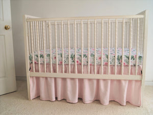 Crib Skirt - Girl crib bedding - pink - Moods The Linen Store