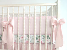 Crib Bumper  -  Linen Crib Bedding  - Girl  Nursery