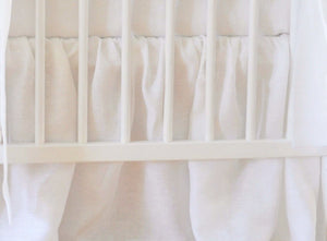 Crib Rail Cover - Pure  white linen - Moods The Linen Store