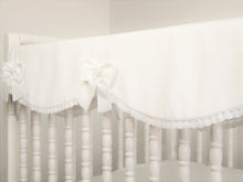 Crib Rail Cover - Pure  white linen - Moods The Linen Store