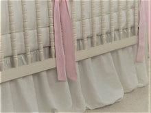 Linen Crib Skirt - white crib bedding