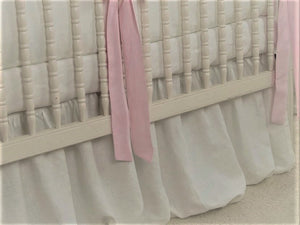 Linen Crib Skirt - white crib bedding