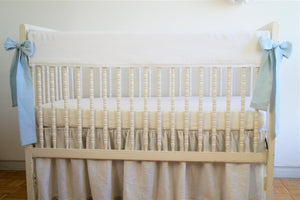 White Crib Rail Cover - Boy nursery